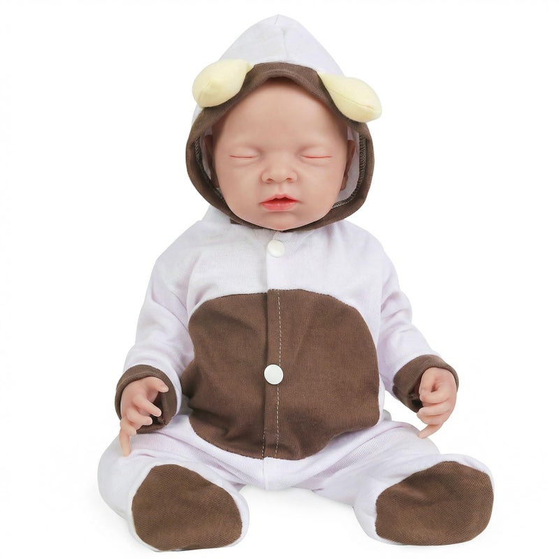 Vollence 18 inch Eye Closed Full Silicone Baby DollNot Vinyl DollsSleeping Lifelike Reborn Baby DollRealistic Newborn Real Baby Doll  Girl - Image 2