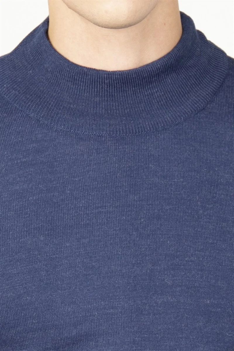 تودورس Slim Fit Narrow Cut Half Turtleneck Plain Men's Sweater