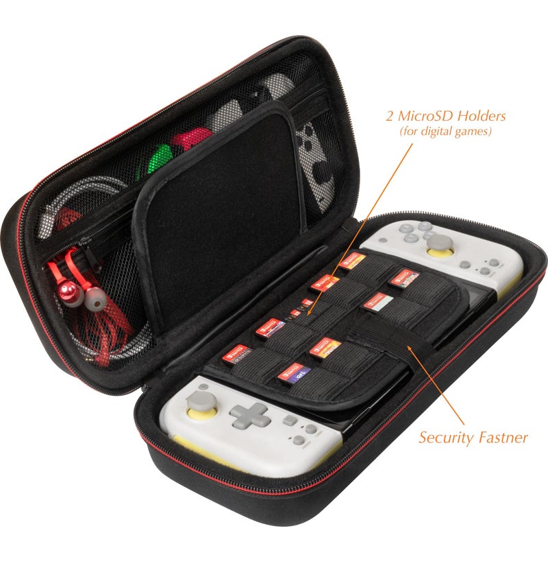 ButterFox Carrying Case for Hori Split Pad Compact, 20 Game Slot Holders (18 Physical + 2 digital), Compatible with Both Regular Switch and Swith OLED - Black - Image 2