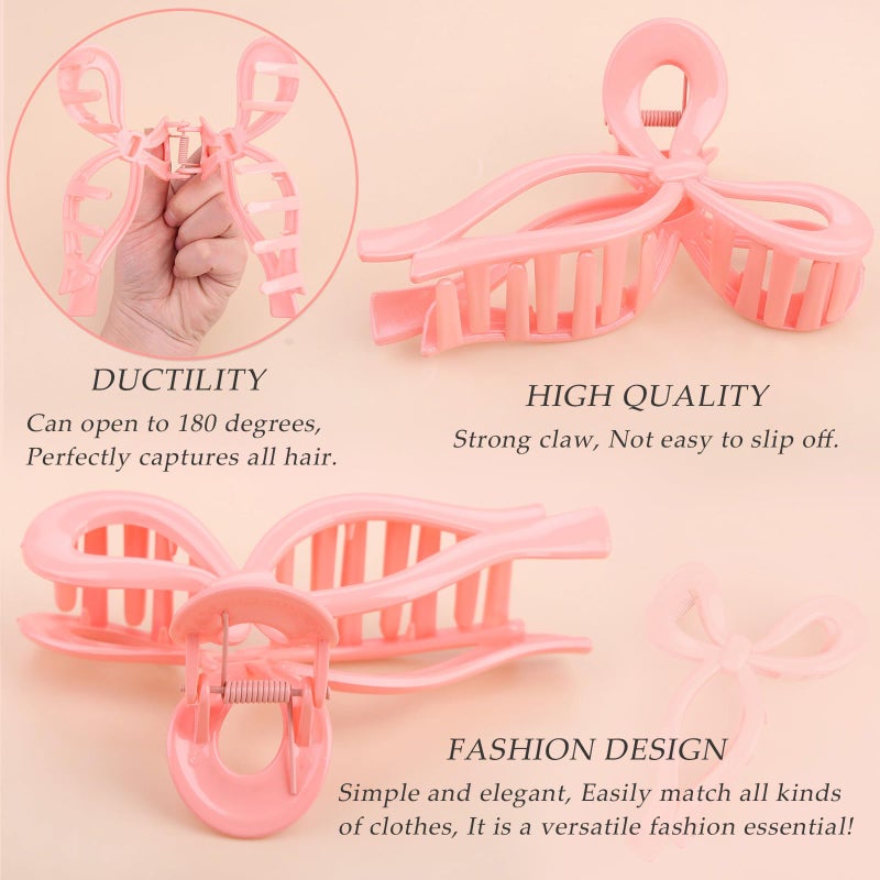 PWEOUKE 3 Pcs Bow Hair Clips Elegant Hair Claw Butterfly Hair Accessories for Girls Nonslip Butterfly Clips Hair Styling Accessories for Women - Image 2