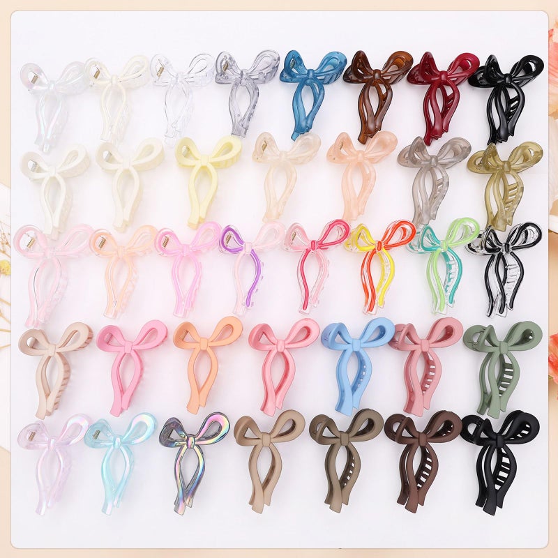 PWEOUKE 3 Pcs Bow Hair Clips Elegant Hair Claw Butterfly Hair Accessories for Girls Nonslip Butterfly Clips Hair Styling Accessories for Women - Image 5