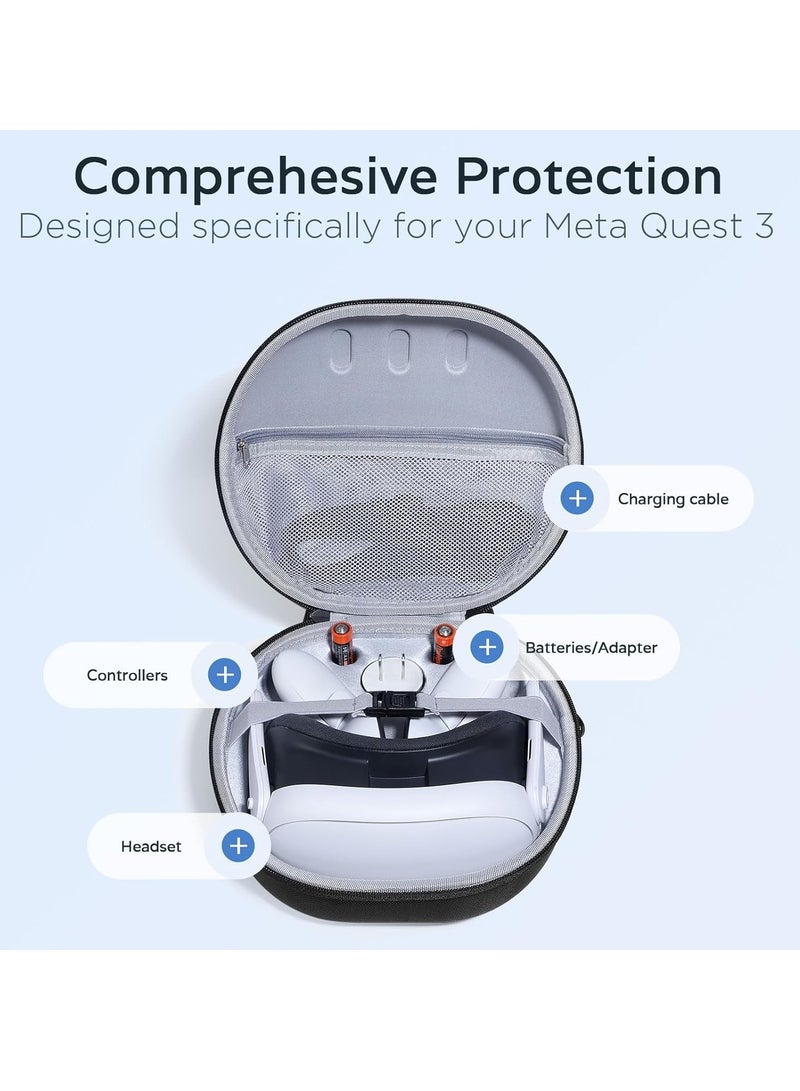 SOLARAE Carrying Case Compatible with Oculus Meta Quest 3 Hard EVA Quest 3 Case for VR Headset Touch Controllers and Other Accessories Portable Crossbody Shoulder Backpack Suitable for Travel & Home - Image 4