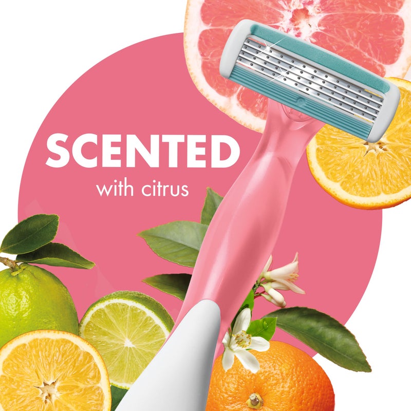 BIC Soleil 4 Escape Scented Women's Disposable Razors, 4 Blades, Comfortable Shave, Citrus Scented Handle Shaving Razors for Women, 4 Count - Image 2