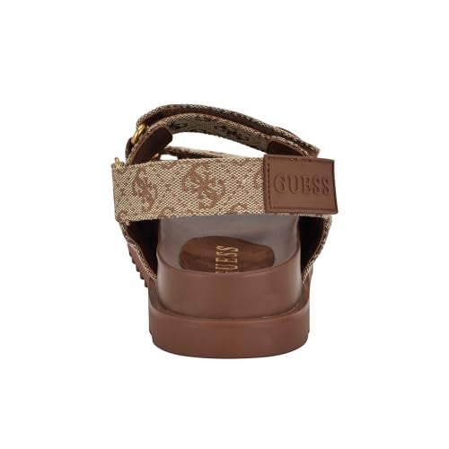 Guess Women's FADEY Sandal, Medium Brown Logo 211, 5 - Image 3