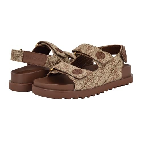 Guess Women's FADEY Sandal, Medium Brown Logo 211, 5 - Image 2