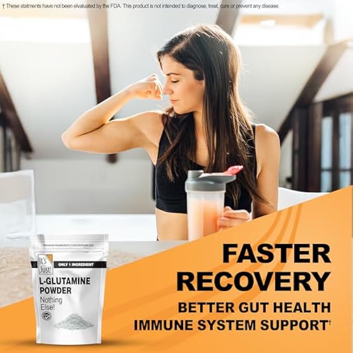 It's Just! - L-Glutamine Powder, Unflavored, Amino Acid, Faster Muscle Recovery, Leaky Gut, Digestive Support (500 Grams / 100 Servings) - Image 5