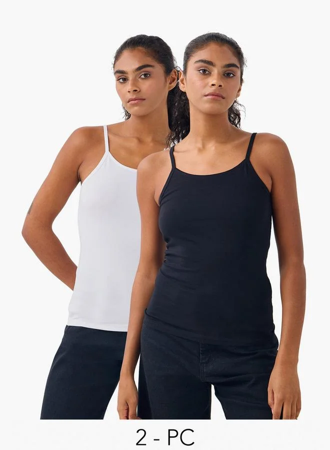 Splash FAV Set of 2    Scoop Neck Camisole with Spaghetti Straps
