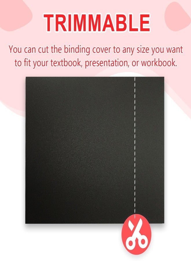 HOUYEE 100 Pack 16 Mil Poly Binding Covers,Sand Texture Binding Presentation Covers,8.5x11 Inches,Letter Size,Black,Square Corners,Un-Punched - Image 3
