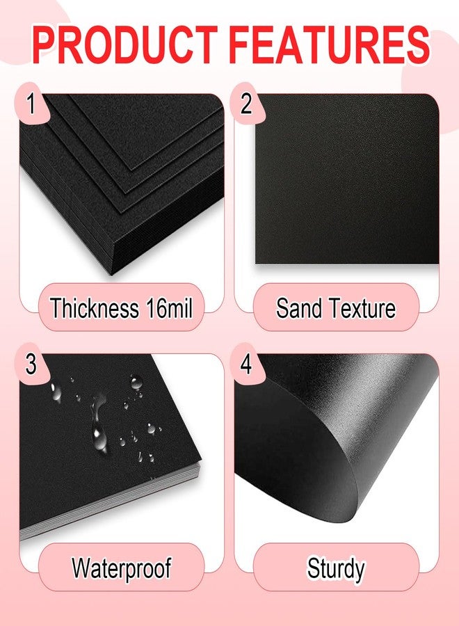 HOUYEE 100 Pack 16 Mil Poly Binding Covers,Sand Texture Binding Presentation Covers,8.5x11 Inches,Letter Size,Black,Square Corners,Un-Punched - Image 4