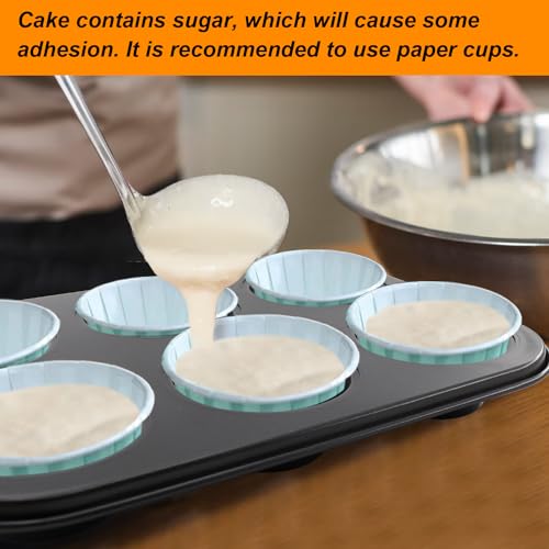 DRAONGYE 2 Packs Round Muffin Baking Pan, Premium Steel Muffin Pan for Baking, Cupcake Tin Cheesecake Pans, Bakeware Muffin Top Pan (6 Cups,Black) - Image 3