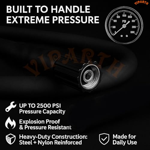VIPARTH Pressure Washer Hose Pipe Upto 2500 PSI | Heavy-Duty Construction | Black Molded Pipe | Durable and Reliable | Pressure Resistance | Explosion Proof | 10 Meter - Image 3