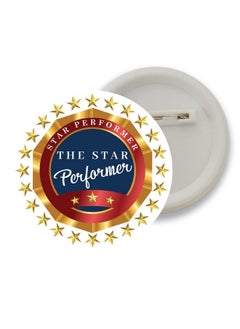 D2c D2C Badges of Star performer of the Month Round Shape Badge For Students Colleges classes Office Small Business entrepreneur batches for Bags, Backpack, Size-58mm Multicolor D6 Pack of 5 