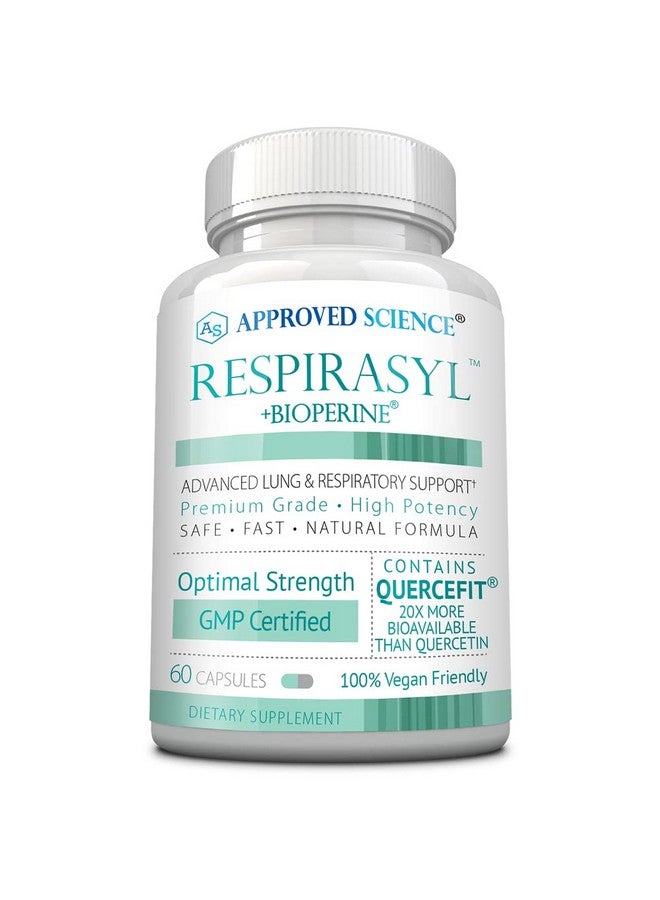Approved Science® Respirasyl - Lung and Respiratory Support - with Quercefit, Vitamins A,C,D, BioPerine - 60 Capsules - Made in The USA - Image 1