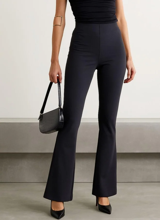 SASSAFRAS Women Slim Fit Black Trousers