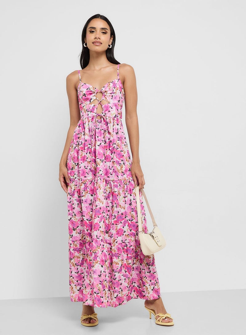 Ginger Strappy Cutout Detail Floral Sundress - Image 5