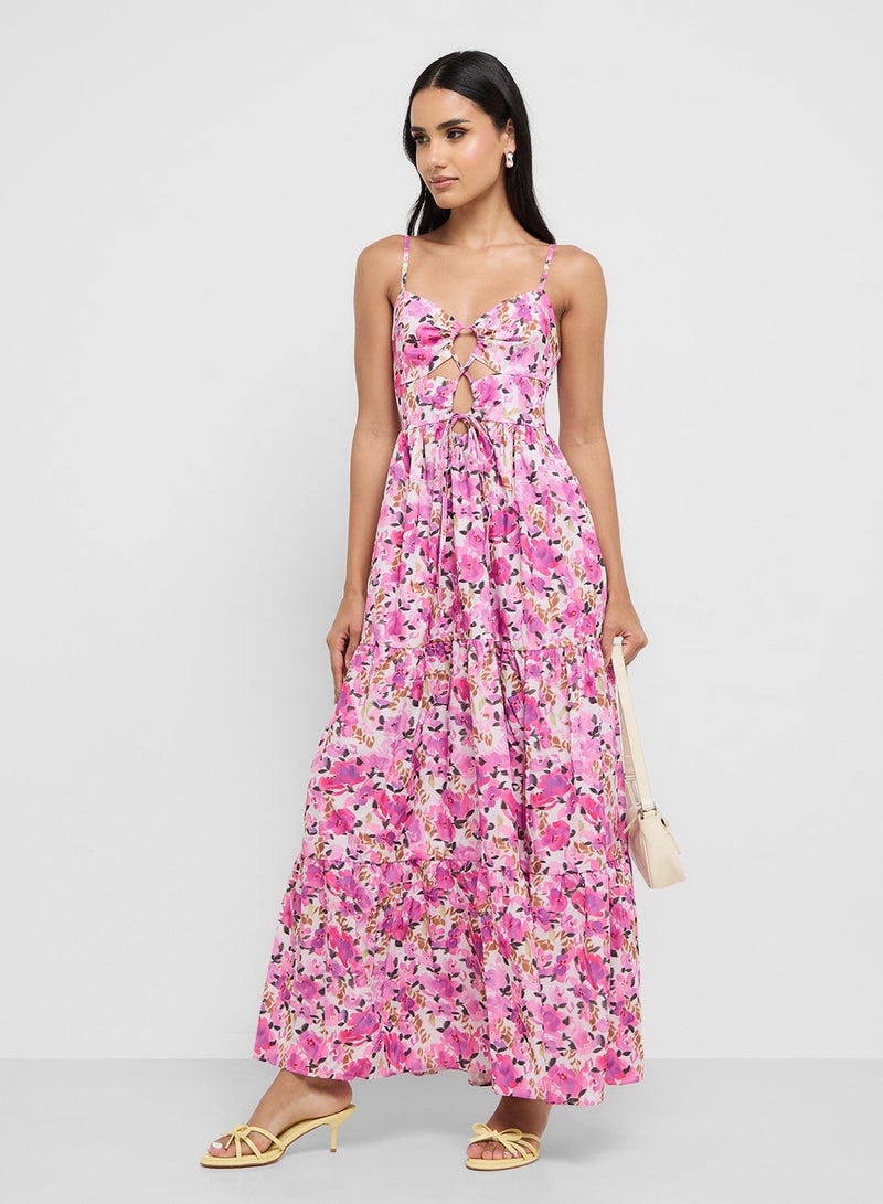 Ginger Strappy Cutout Detail Floral Sundress - Image 2