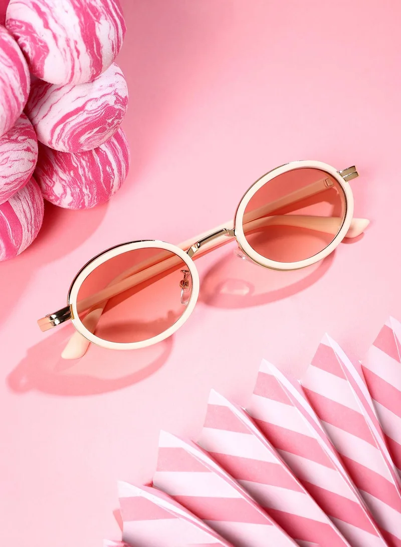 صوص هاوت نظارة شمسية بعدسات بيضوية كامل الحواف مع حماية من الأشعة الشمسية للنساء