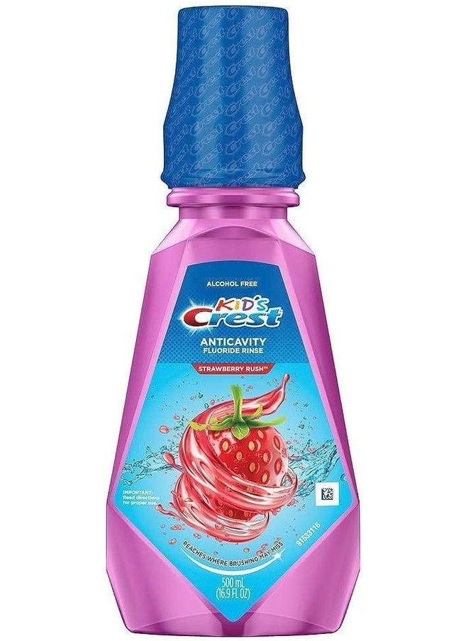 Crest Crest Rinse Anti-Cavity Fluoride Strawberry 16.9 Ounce (Pack of 2)  - Image 1