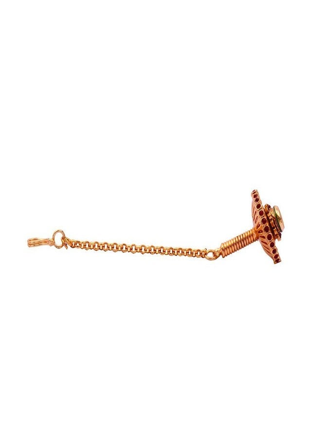 Vama Fashion Gold Plated with Beads & Stones Maang Tikka Jewellery for Women - Image 2
