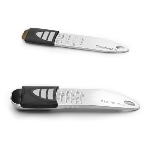 KitchenArt Stainless Steel Pro Sliding AdjustATablespoon and Teaspoon Adjustable Measuring Spoon Set - Image 1