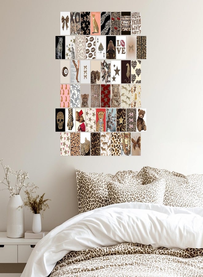 TwoDays Cheetah Print Room Decor Aesthetic, Y2K Leopard Print Wall Art Collage Kit, Chic Luxury Trendy Fashion Posters for Girls Home Bedroom Apartment Dorm.(Set of 50, 4" × 6") - Image 4
