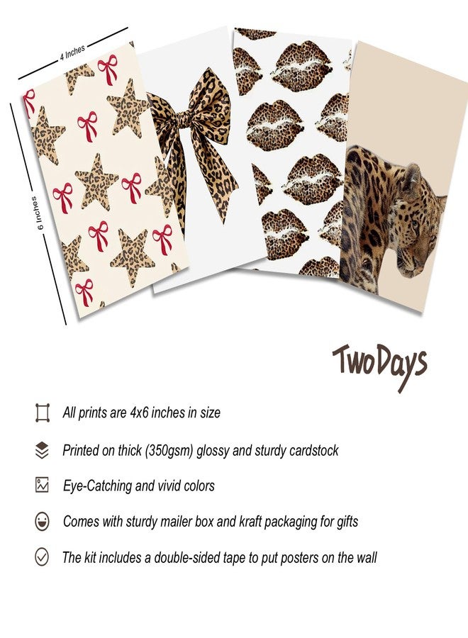 TwoDays Cheetah Print Room Decor Aesthetic, Y2K Leopard Print Wall Art Collage Kit, Chic Luxury Trendy Fashion Posters for Girls Home Bedroom Apartment Dorm.(Set of 50, 4" × 6") - Image 3