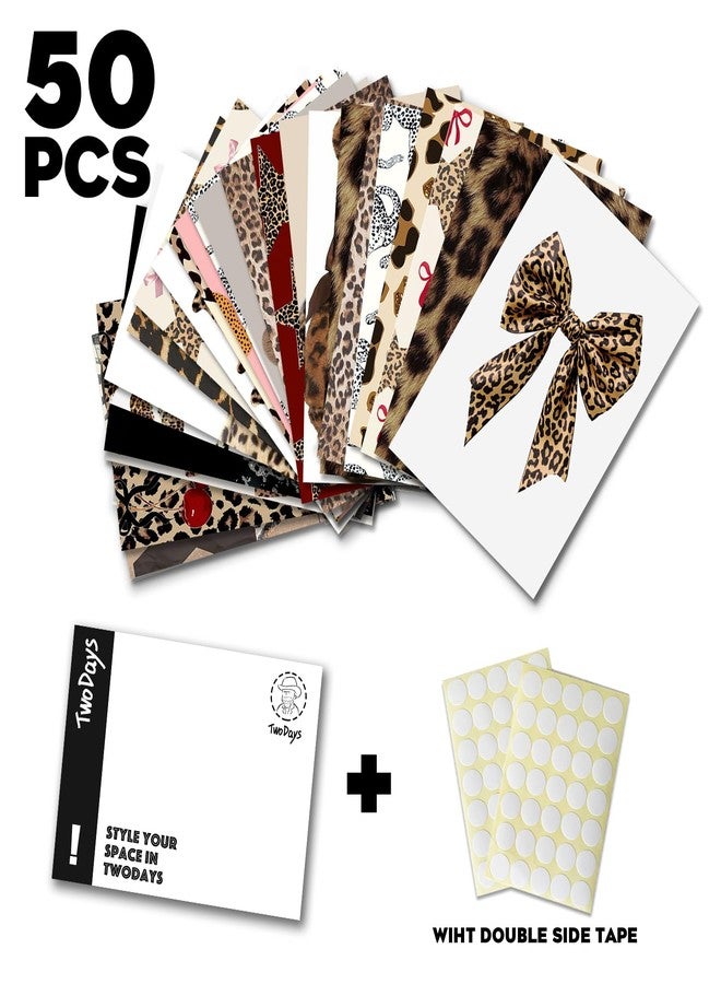 TwoDays Cheetah Print Room Decor Aesthetic, Y2K Leopard Print Wall Art Collage Kit, Chic Luxury Trendy Fashion Posters for Girls Home Bedroom Apartment Dorm.(Set of 50, 4" × 6") - Image 2
