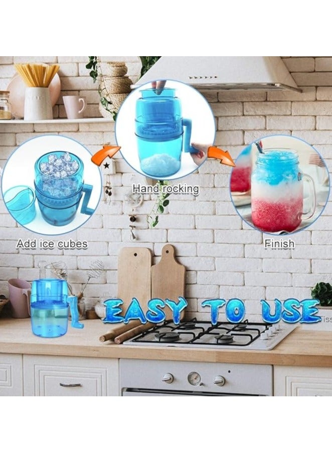 التجار العالميون في بنك البحرين الوطني آلة تكسير الثلج اليدوية المحمولة وماكينة الحلاقة، وصانعة مخروط الثلج اليدوية مع شفرات من الفولاذ المقاوم للصدأ وصندوق تخزين، آلة تكسير الثلج صغيرة الحجم وخفيفة الوزن للمنزل والمطبخ والحفلات والمشروبات المثلجة - Image 3