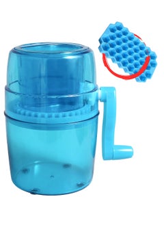 NBB GLOBAL TRADERS Hand-Crank Ice Shaver Machine | Manual Ice Crusher | Snow Cone Maker | Compact Ice Breaker | Blue, 140x140x150mm  - Image 1