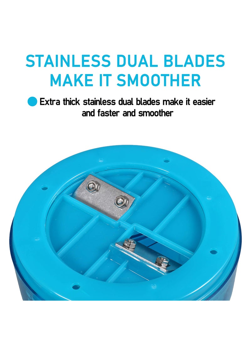 NBB GLOBAL TRADERS Hand-Crank Ice Shaver Machine | Manual Ice Crusher | Snow Cone Maker | Compact Ice Breaker | Blue, 140x140x150mm  - Image 3