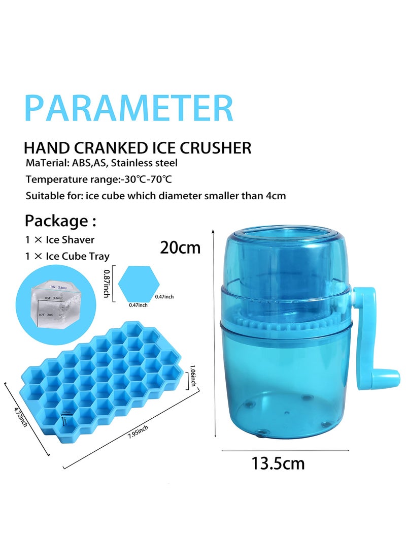 Hand-Crank Ice Shaver Machine | Manual Ice Crusher | Snow Cone Maker | Compact Ice Breaker | Blue, 140x140x150mm - pzsku/ZB978088EE3233F090C94Z/45/_/1733829045/d8fe8908-0234-4f86-959f-b46ed4ed2b6d