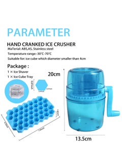 NBB GLOBAL TRADERS Hand-Crank Ice Shaver Machine | Manual Ice Crusher | Snow Cone Maker | Compact Ice Breaker | Blue, 140x140x150mm  - Image 4