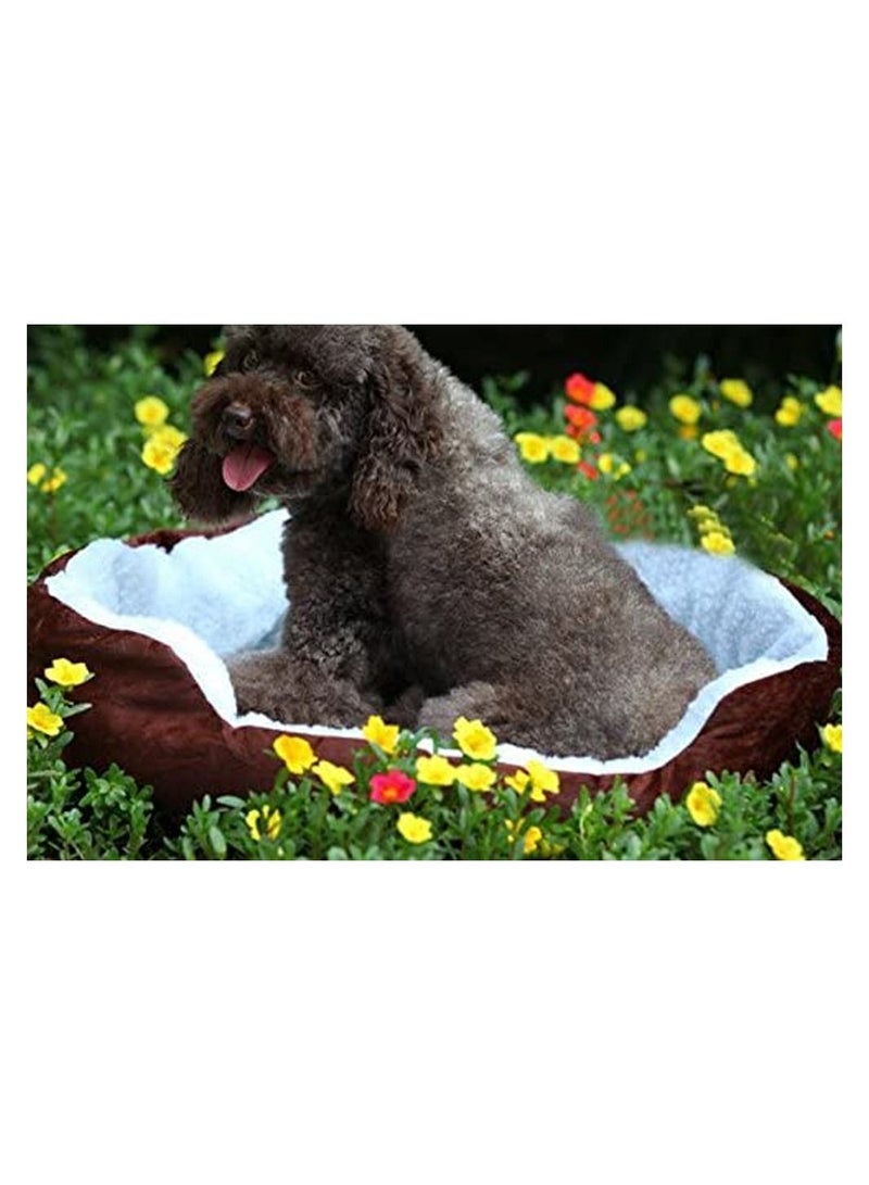 MARGOUN Dog Bed Pet Cat Bed Soft Fluffy Cushion Bed Comfortable and Washable Pet Mattress 40x45cm Brown - Image 4