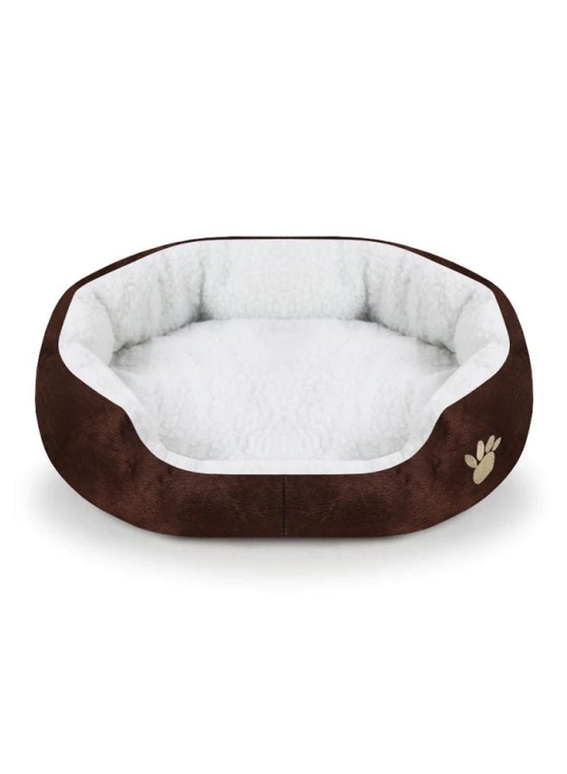 MARGOUN Dog Bed Pet Cat Bed Soft Fluffy Cushion Bed Comfortable and Washable Pet Mattress 40x45cm Brown - Image 3