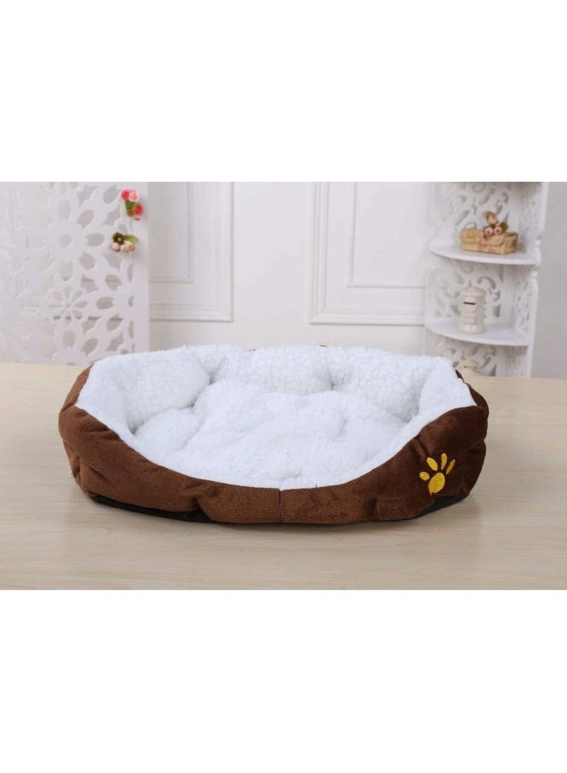 MARGOUN Dog Bed Pet Cat Bed Soft Fluffy Cushion Bed Comfortable and Washable Pet Mattress 40x45cm Brown - Image 5