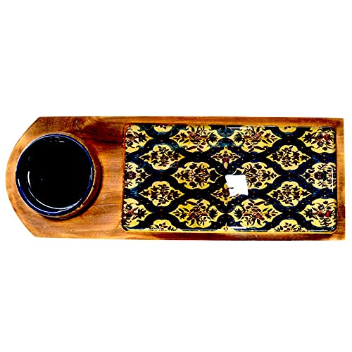 Tranquil Square Premium Contemporary Pattern Royal Den Serving Platter Multi Colour Snack Tray Starter Plate Chip and Dip - Image 4