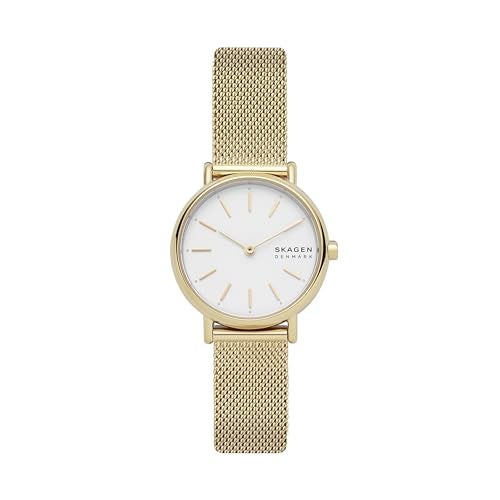 Skagen Women's Signatur Lille Two-Hand Gold Stainless Steel Mesh Band Watch (Model: SKW2693) - Image 1