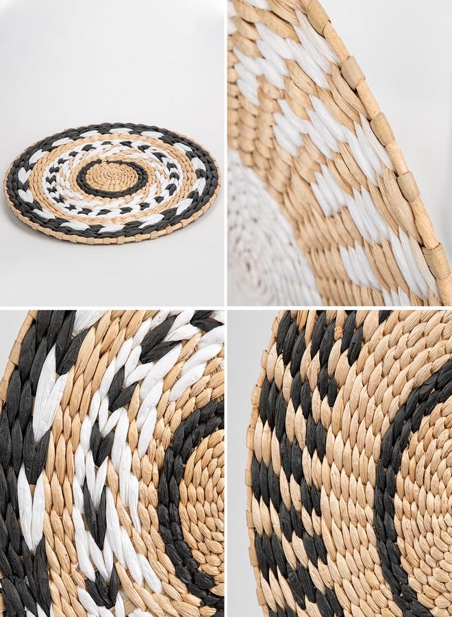 Briful 11.8" Boho Wall Plate Decor - Seagrass Rattan Wicker Wall Decor Round Handmade Hanging Rustic Wall Art for Farmhouse Living Rooms Bedrooms Display Table Settings Kitchen Home - Image 5