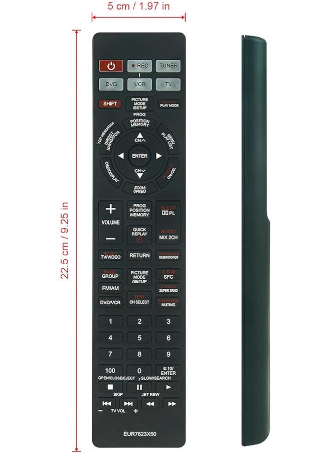 erorex - Replaced Eur7623X50 Remote Control Compatible With Panasonic Dvd Vcr Sa Ht790Vp Sa Ht810 Sa Ht80Ov Sc Ht810 Sc Ht800V Sc Ht810V Sa Ht79Q Sa Ht790V Sc Ht810V Sa Ht810V Sc Hi790 Sc Ht790V - Image 1