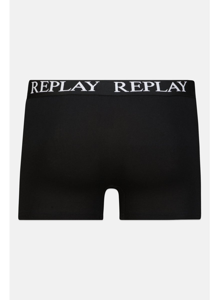 Replay - Men 2 Pack Brand Logo Boxer Brief, Black - Image 1