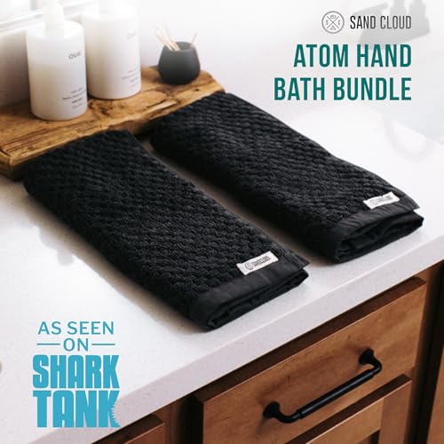 Sand Cloud Turkish Bath Towels for Bathroom Set of 2 Atom Charcoal Large Luxury Soft Linen Turkish Organic Cotton is Luxurious Absorbent Premium Shower Bathroom Towels Dry Faster - Image 3