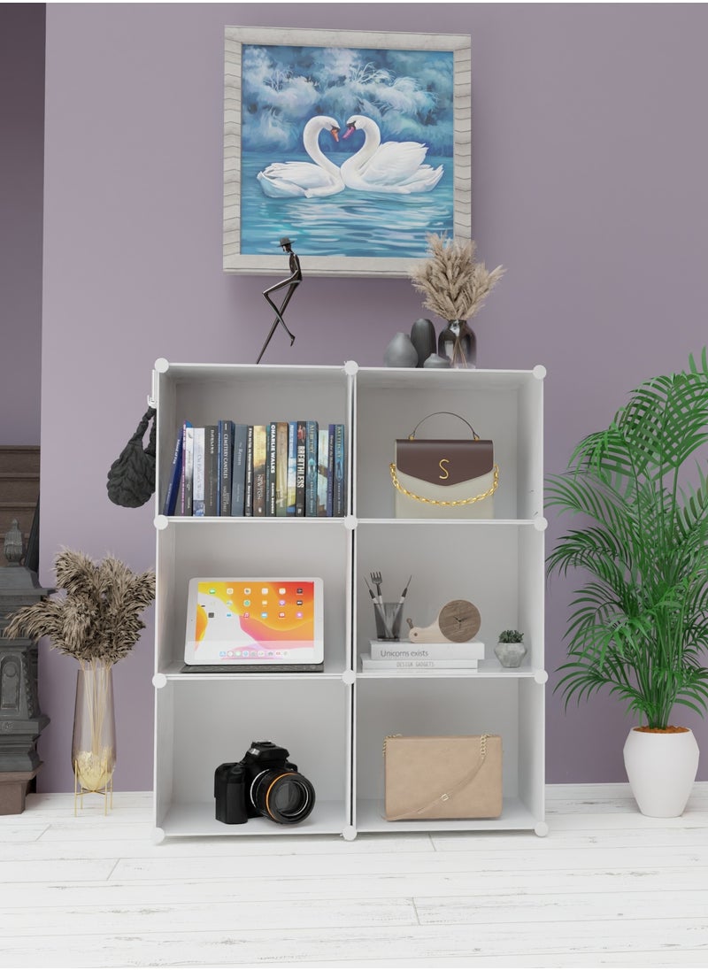 Lovstro Shoes Cabinet Racks for Entryway and Closet, Convertible Design with Doors, Free-Standing Organizer, Strong, Stylish, and Lightweight Thin Plastic, Shoe Shelf for Storage (White, 6 boxes)  - Image 3