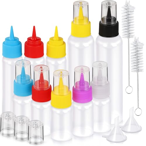 YGDZ Icing Bottle for Cookie Decorating 10 PCS Writer Squeeze Bottles Small Easy Squeeze Bottle 1 2 and 4 ounces Icing Cookie Supplies for Food Coloring Frosting Cookie Decorating Kit - Image 1