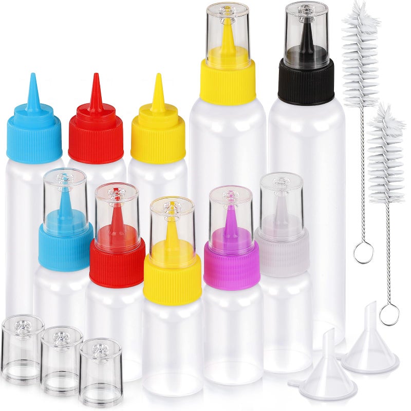 YGDZ Icing Bottle for Cookie Decorating 10 PCS Writer Squeeze Bottles Small Easy Squeeze Bottle 1 2 and 4 ounces Icing Cookie Supplies for Food Coloring Frosting Cookie Decorating Kit - Image 3