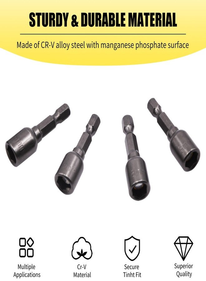 YXQ 5/16 Nut Driver Magnetic Power 8mm Socket Adapter Drill Impact Bit Set 1/4 inch Hex for Power Tools, 10-Piece - Image 4
