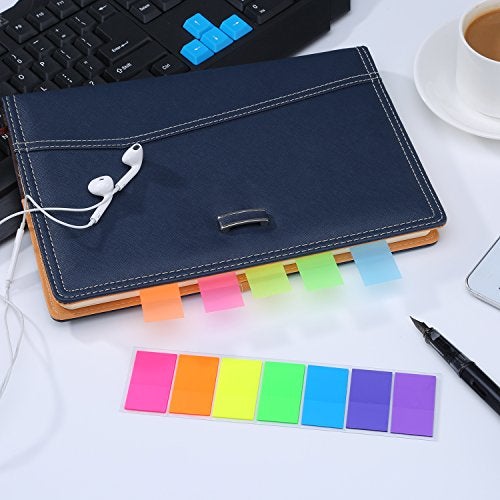 Pangda 560 Sheets Welcome Back to School Flags Index Tabs Sticky Notes Writable Labels Page Marker Bookmarks Text Highlighter Strips, 20 x 45 mm, 4 Sets, 7 Colors - Image 4
