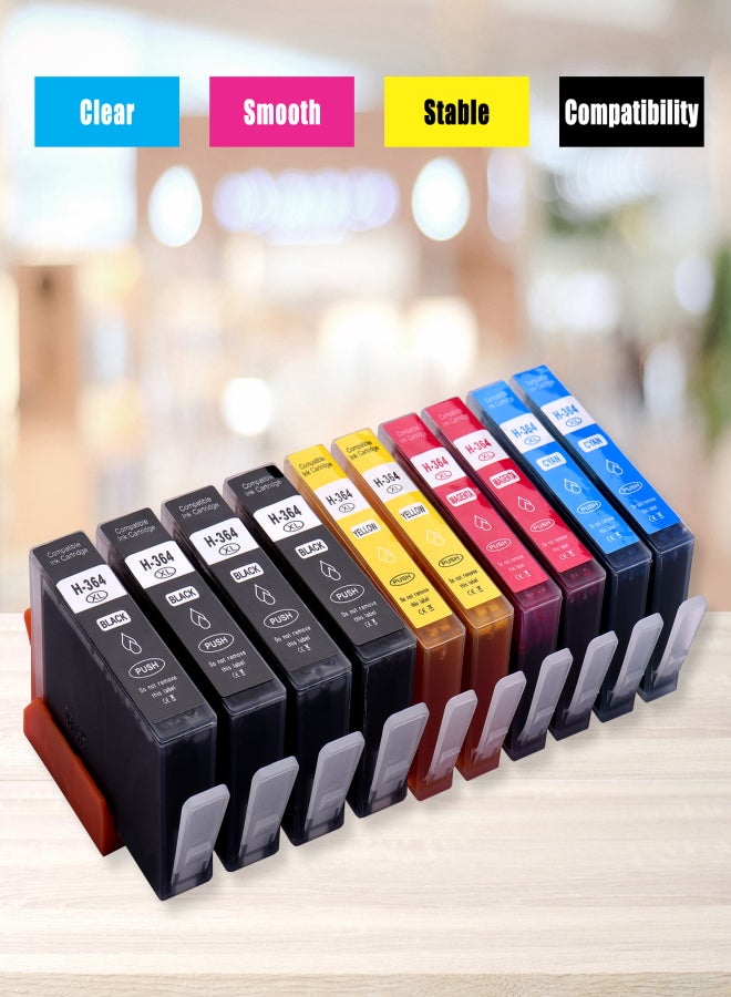Ink Cartridges Replacement for HP 364XL 364 XL Compatible with HP Photosmart 5388 5510 5522 7510 7520 B8550 B8553 B8558 C309 C309a HP Officejet 4610 4620 4622 HP Deskjet 3070A 3520 3522 4622 Printer, 10 Pack - Image 4