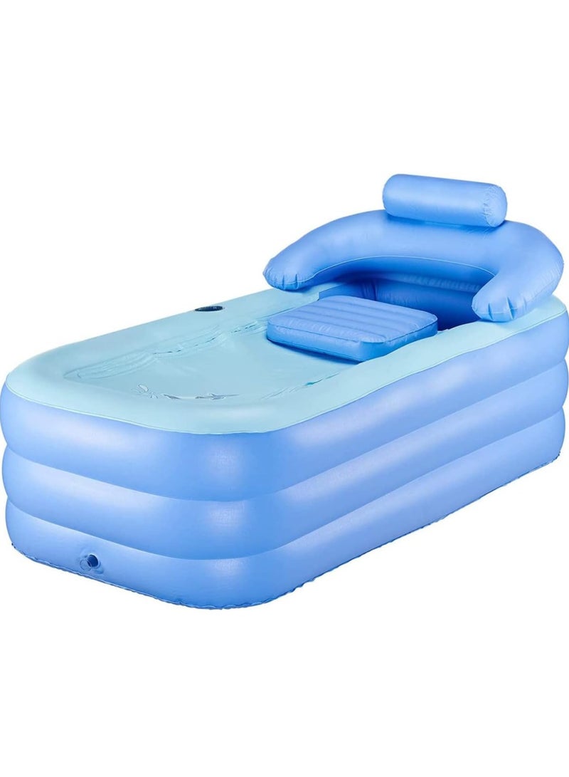 USTIDE Inflatable Adult Bath Tub, Free-Standing Blow Up Bathtub with Foldable Portable Feature for Adult Spa with Electric Air Pump (High-Density PVC) - Image 1