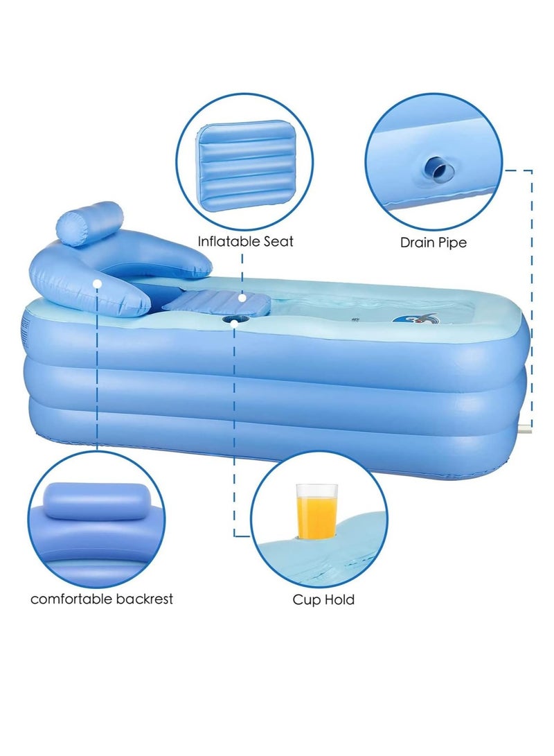 USTIDE Inflatable Adult Bath Tub, Free-Standing Blow Up Bathtub with Foldable Portable Feature for Adult Spa with Electric Air Pump (High-Density PVC) - Image 2