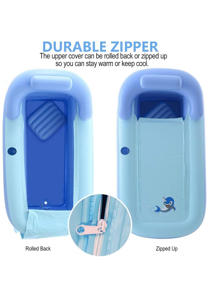 USTIDE Inflatable Adult Bath Tub, Free-Standing Blow Up Bathtub with Foldable Portable Feature for Adult Spa with Electric Air Pump (High-Density PVC) - Image 3